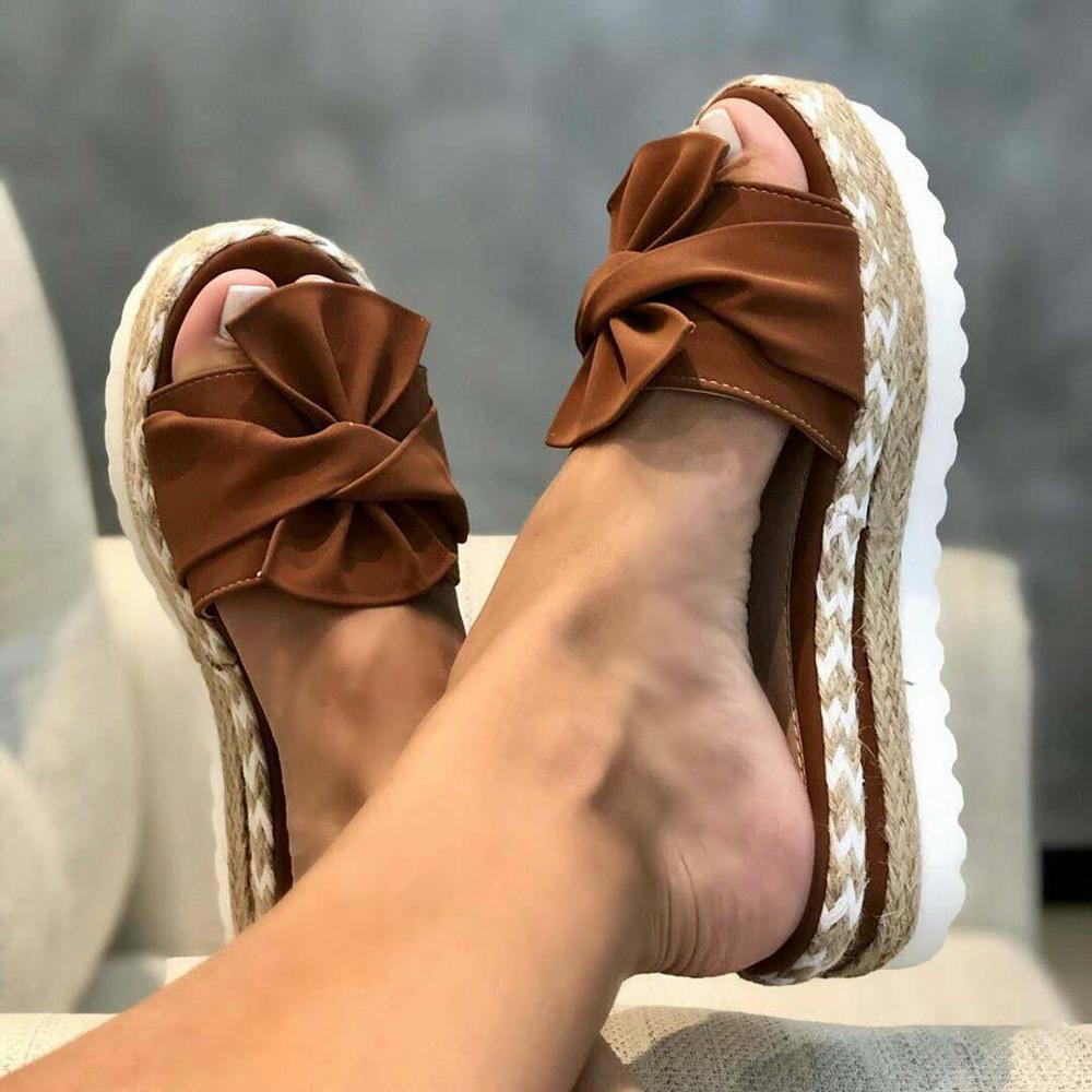 Ladies Platform Sandals with Bowknot