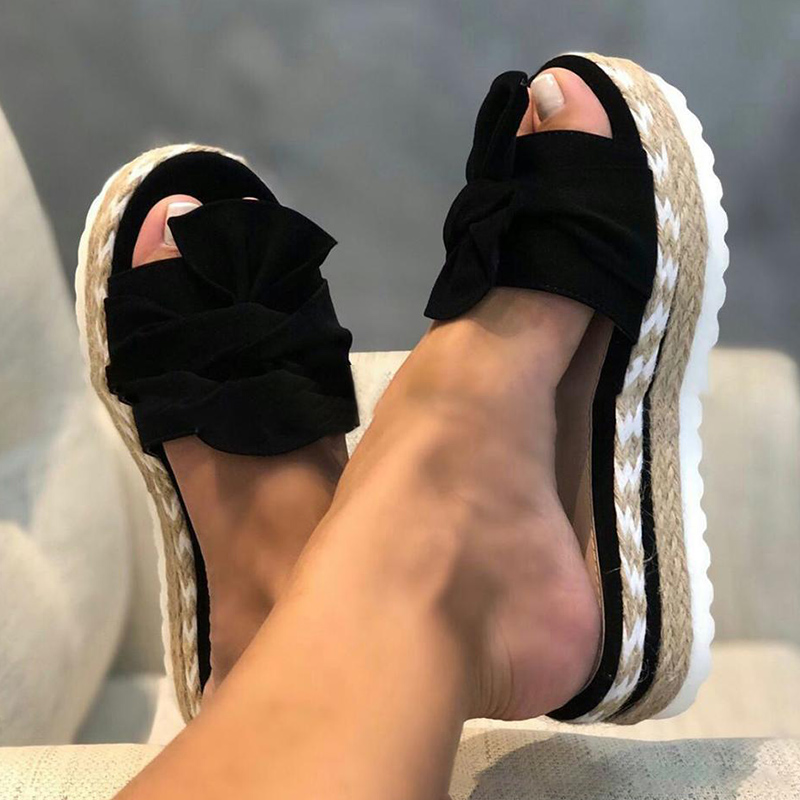 Ladies Platform Sandals with Bowknot