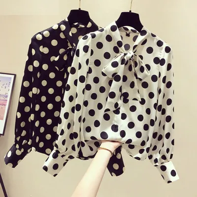 Ladies Polka Dot Long Sleeve Top