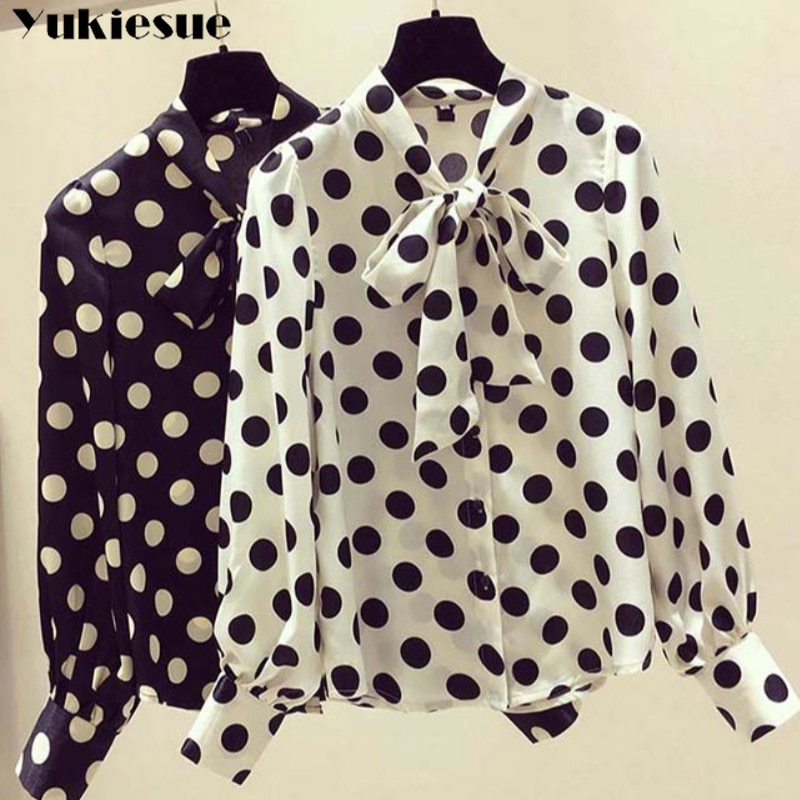 Ladies Polka Dot Long Sleeve Top