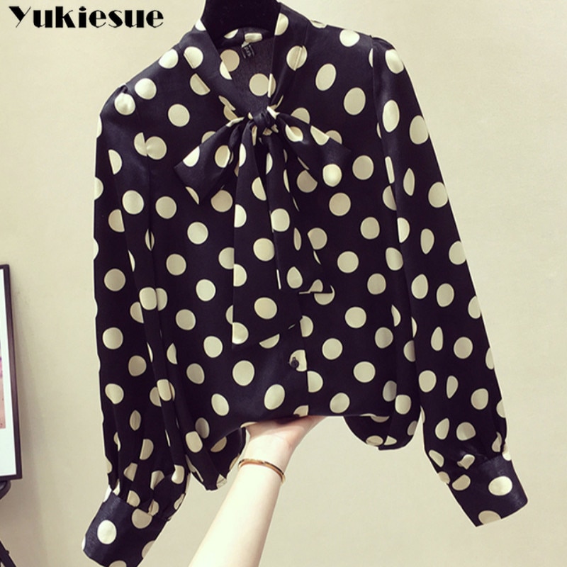 Ladies Polka Dot Long Sleeve Top