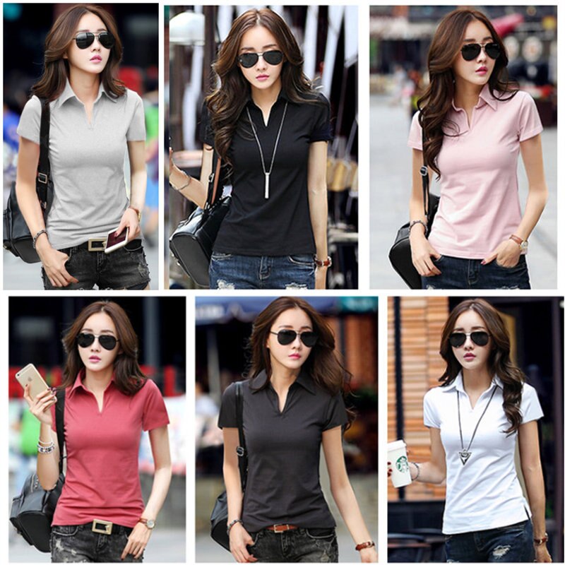 Ladies Polo Shirt Casual Short Sleeve Top Ladies Polo Shirt Casual Short Sleeve Top
