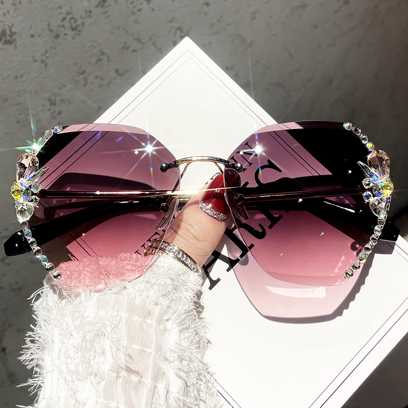 Ladies Rimless Gradient Sunglasses