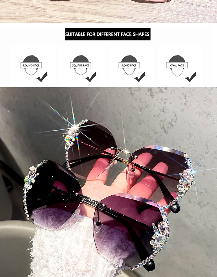 Ladies Rimless Gradient Sunglasses