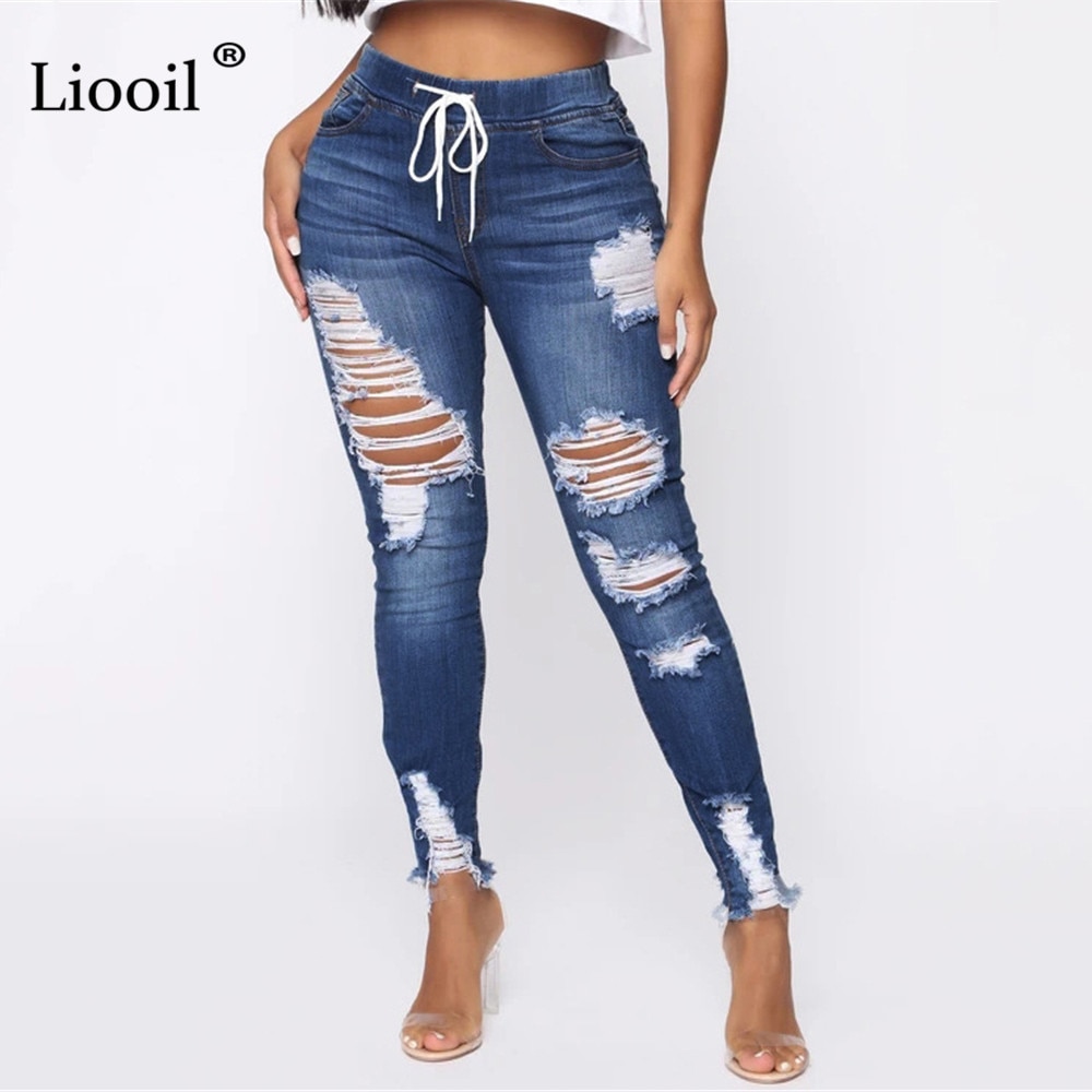 Ladies Ripped Jeans Skinny Pants Ladies Ripped Jeans Skinny Pants