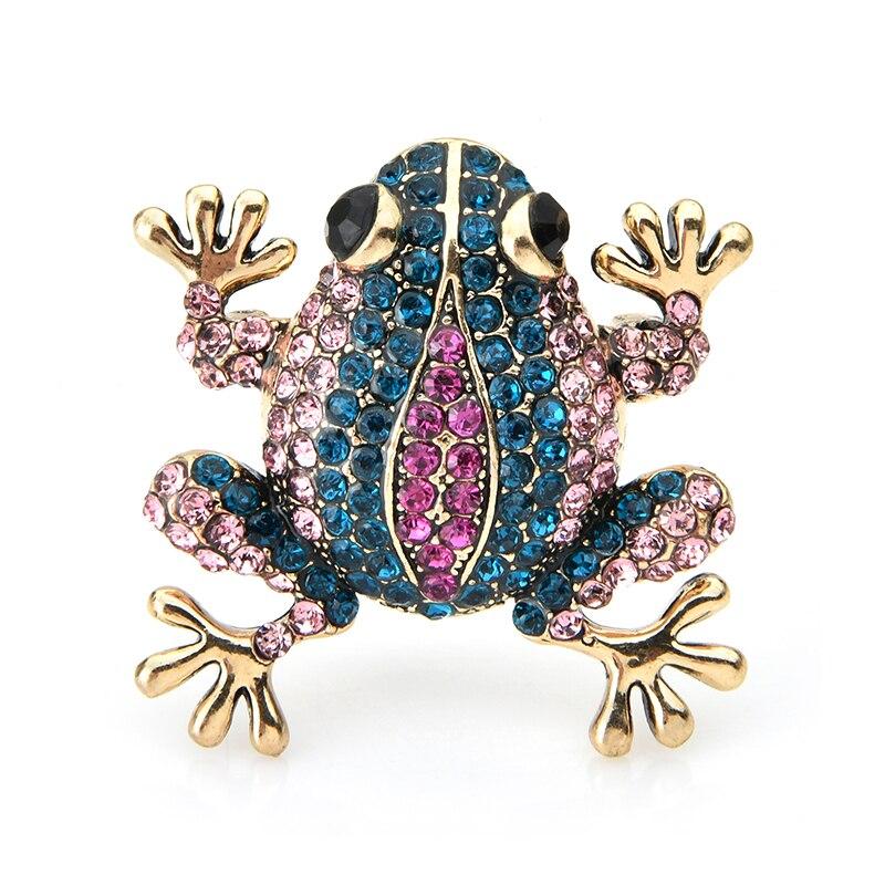 Ladies Sparkling Frog Brooch