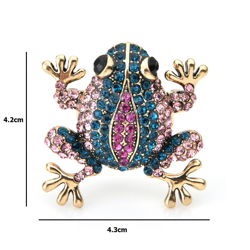 Ladies Sparkling Frog Brooch