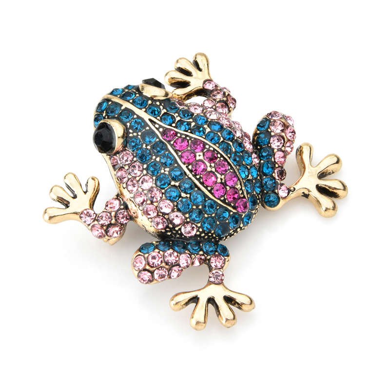 Ladies Sparkling Frog Brooch