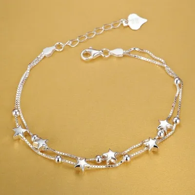 Ladies Star Bracelet Silver Jewelry Ladies Star Bracelet Silver Jewelry