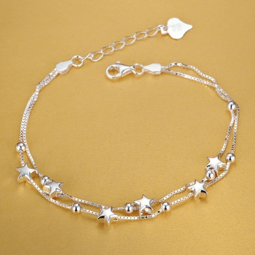 Ladies Star Bracelet Silver Jewelry