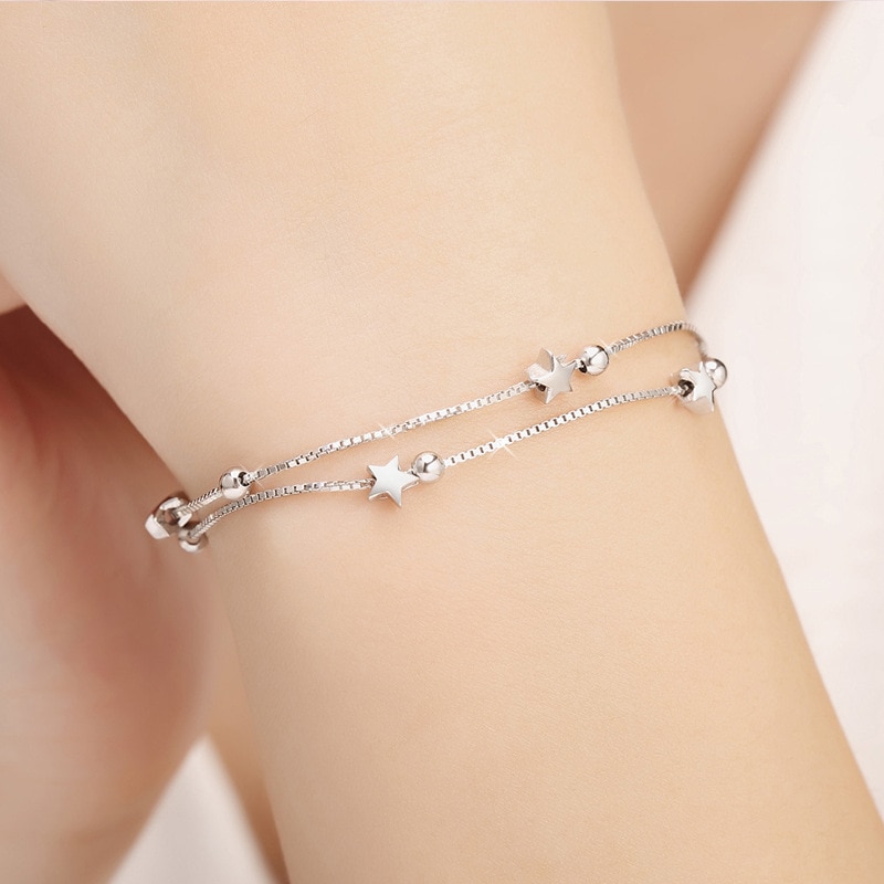 Ladies Star Bracelet Silver Jewelry Ladies Star Bracelet Silver Jewelry
