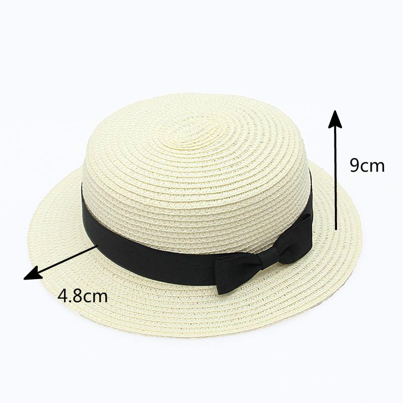 Ladies Straw Hat Flat Brim Headwear
