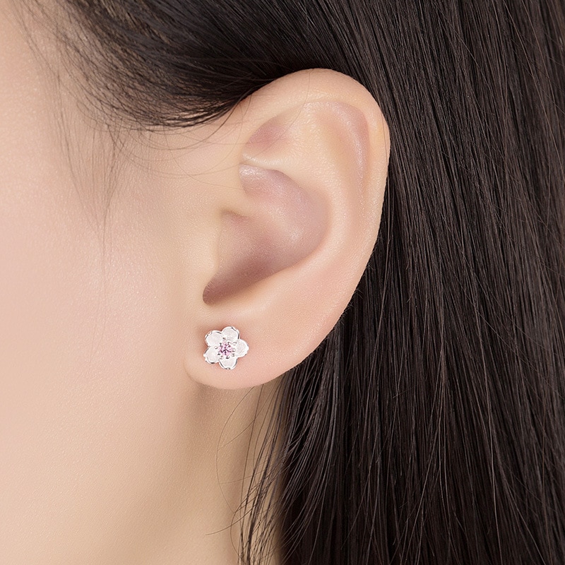 Ladies Stud Cherry Blossom Earrings