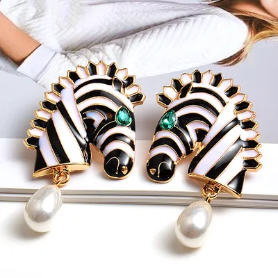 Ladies Stylish Design Zebra Earrings