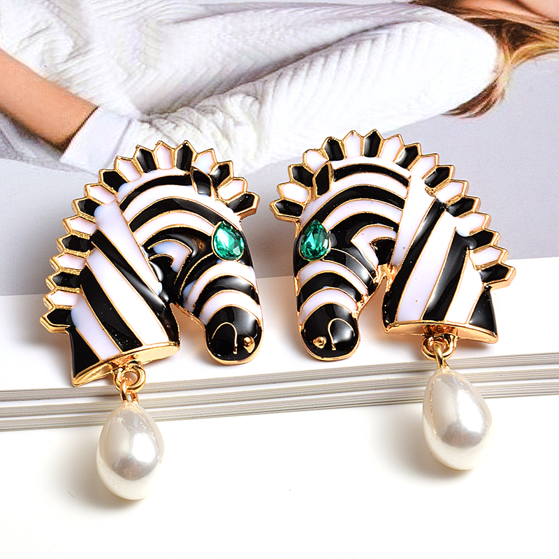Ladies Stylish Design Zebra Earrings