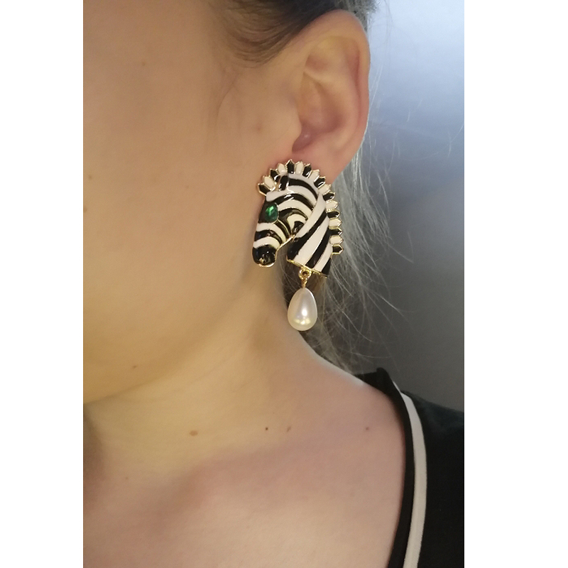 Ladies Stylish Design Zebra Earrings