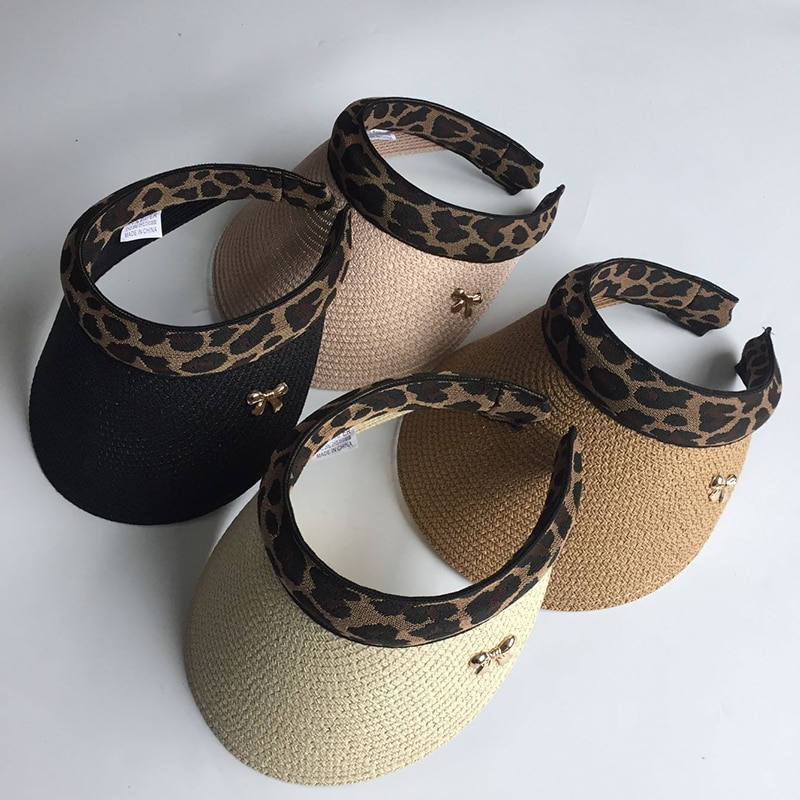 Ladies Sun Visor with Leopard Design Ladies Sun Visor with Leopard Design