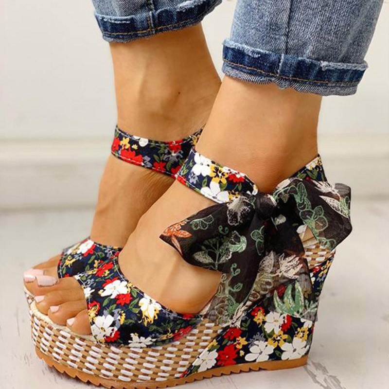 Ladies Wedge Sandals Bowknot Design Ladies Wedge Sandals Bowknot Design