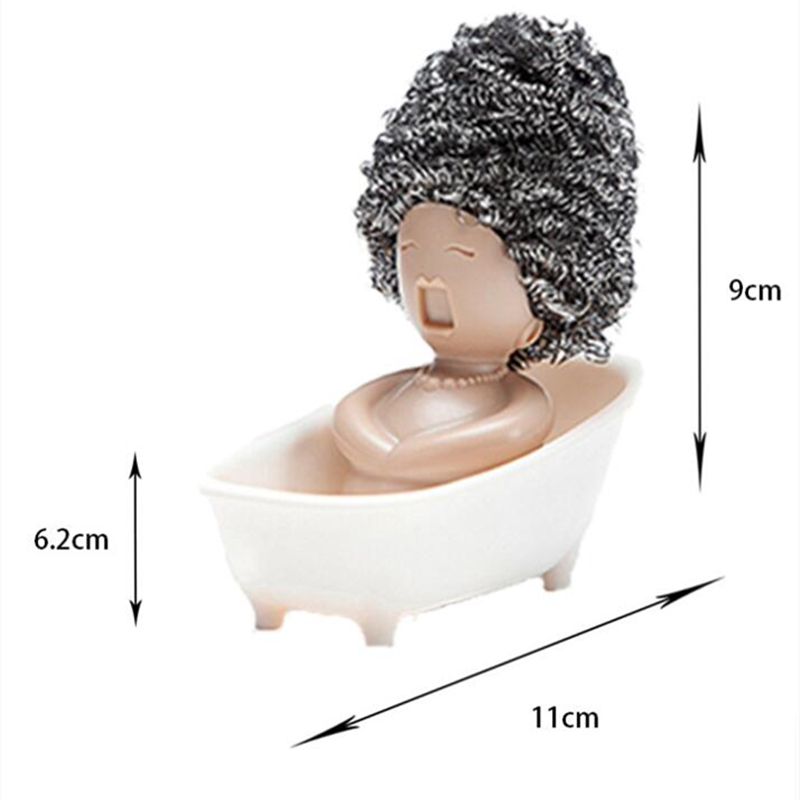 Lady in Bathtub Dish Scrub Holder