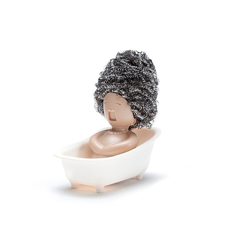 Lady in Bathtub Dish Scrub Holder