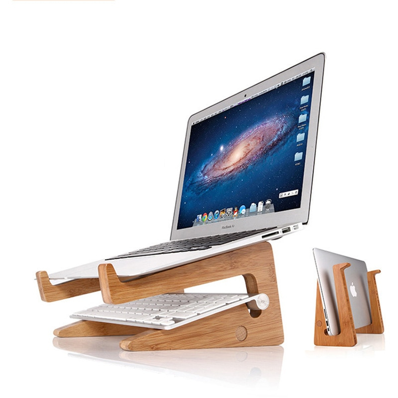 Laptop Riser Cooling Bamboo Stand Laptop Riser Cooling Bamboo Stand