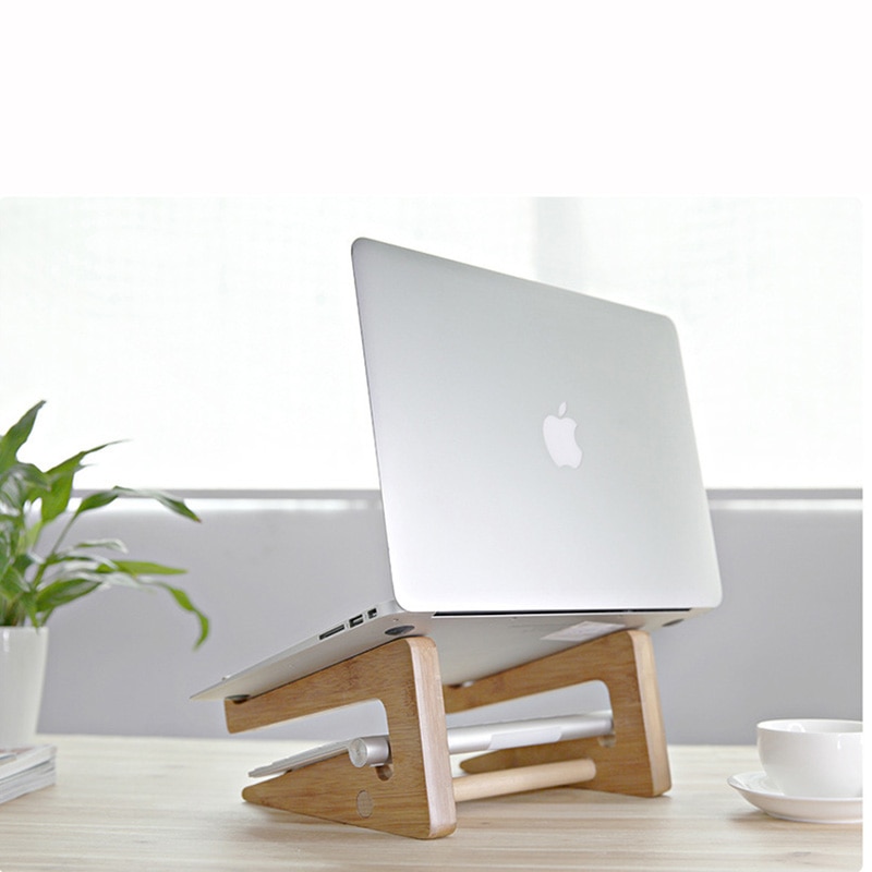 Laptop Riser Cooling Bamboo Stand Laptop Riser Cooling Bamboo Stand