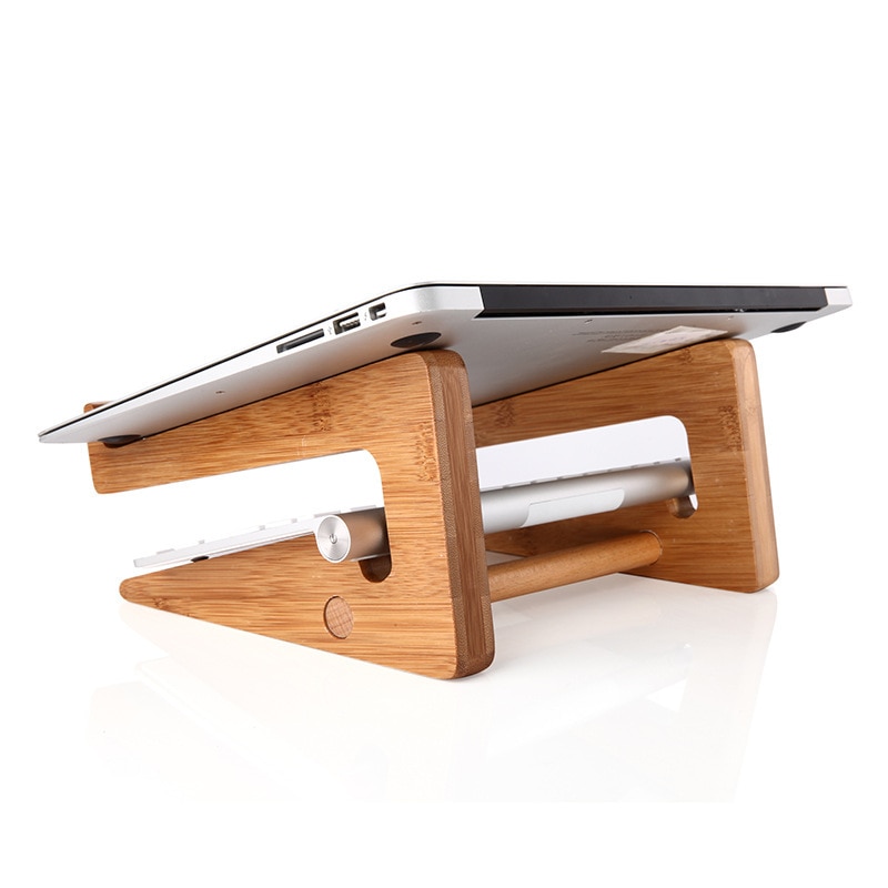 Laptop Riser Cooling Bamboo Stand Laptop Riser Cooling Bamboo Stand