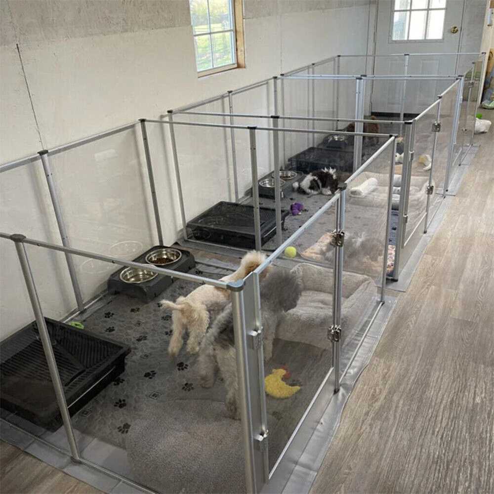 Large Acrylic Dog Playpen Cage Whelping Pen Box Indoor Enclosure Pet Clear Fence Puppy Playpen with Waterproof