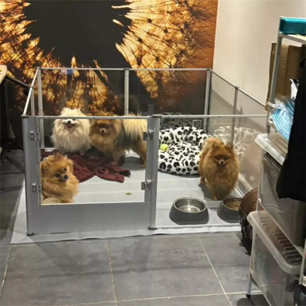 Large Acrylic Dog Playpen Cage Whelping Pen Box Indoor Enclosure Pet Clear Fence Puppy Playpen with Waterproof