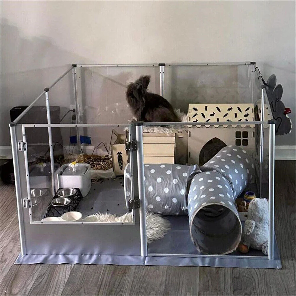 Large Acrylic Dog Playpen Cage Whelping Pen Box Indoor Enclosure Pet Clear Fence Puppy Playpen with Waterproof