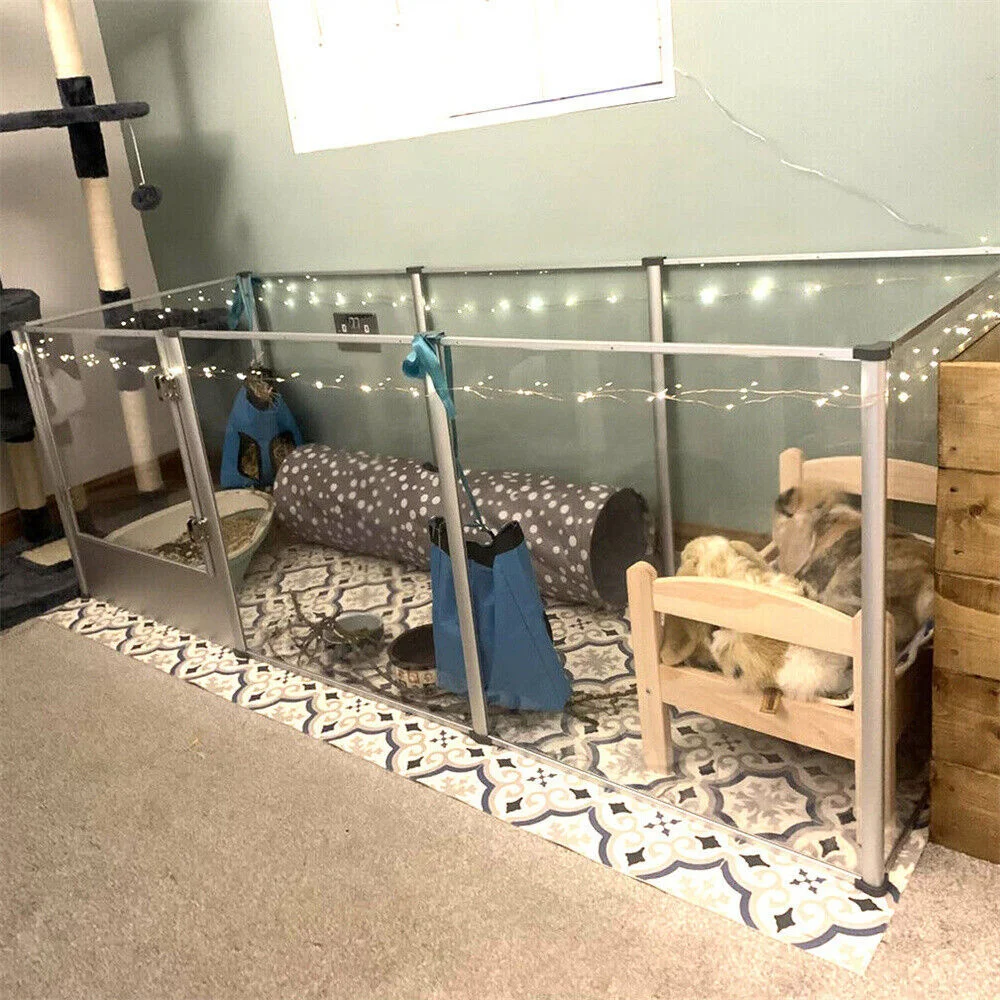 Large Acrylic Dog Playpen Cage Whelping Pen Box Indoor Enclosure Pet Clear Fence Puppy Playpen with Waterproof