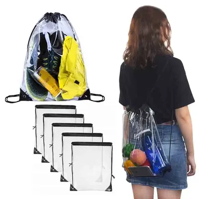 Large Capacity Clear Drawstring Backpack Large Capacity Clear Drawstring Backpack