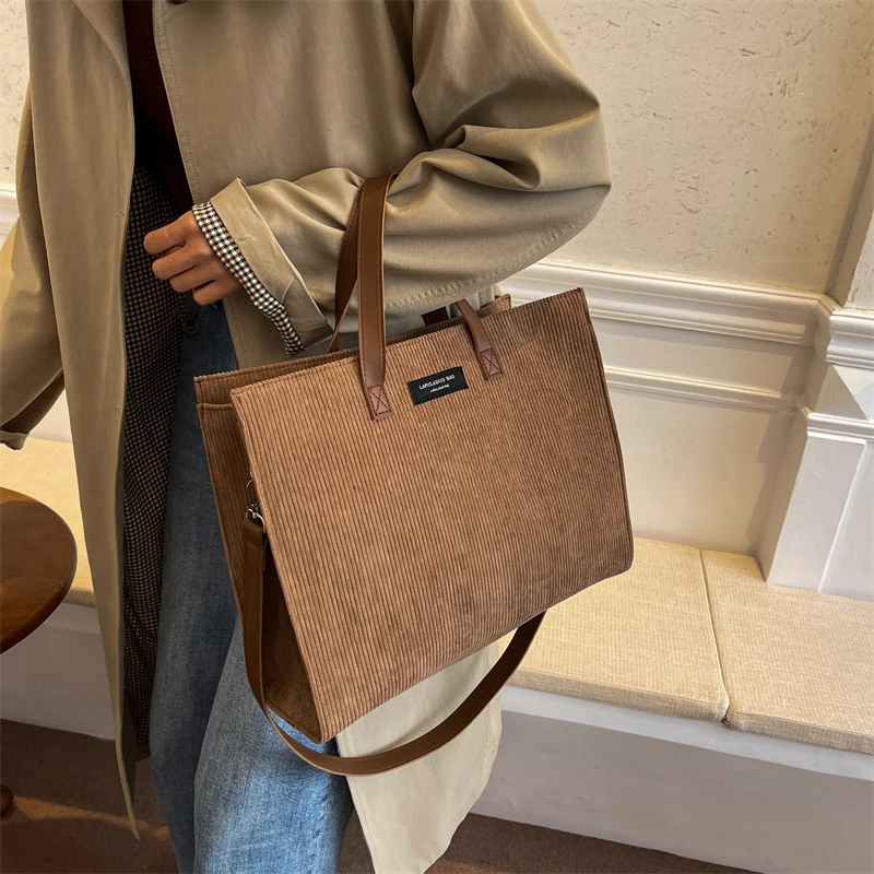Large Capacity Corduroy Crossbody Bag