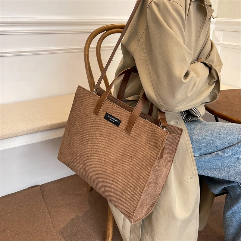 Large Capacity Corduroy Crossbody Bag