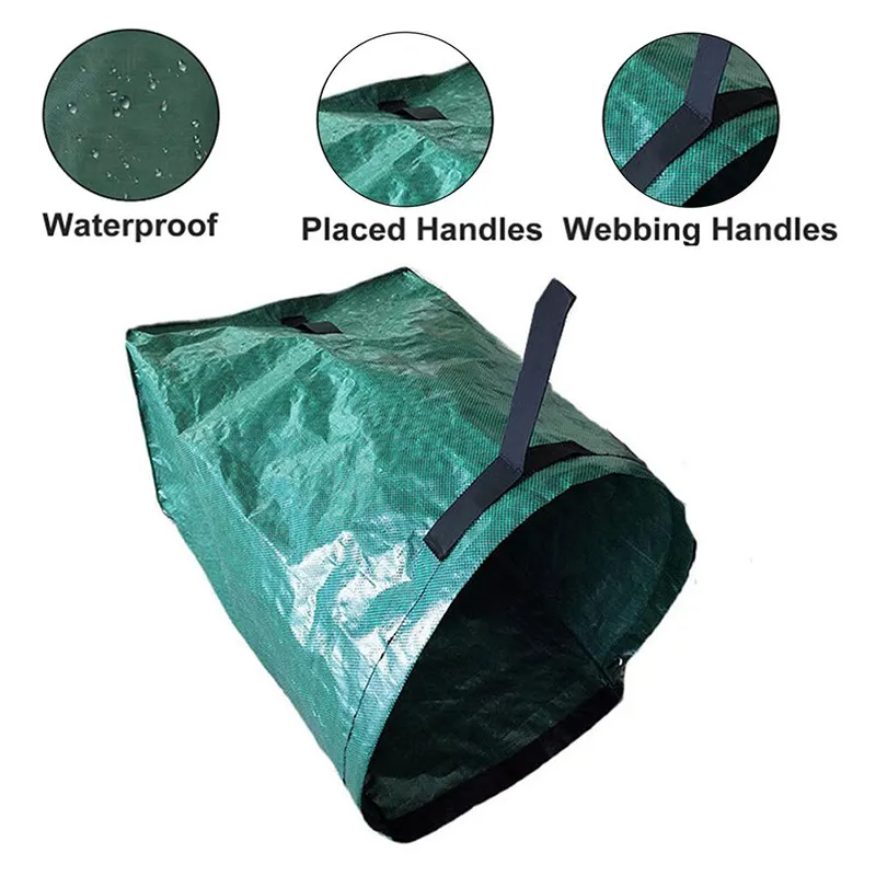 Large Capacity Garden Bag Reusable Leaf Sack Light Trash Can Foldable Garden Garbage Waste Collection Container Storage