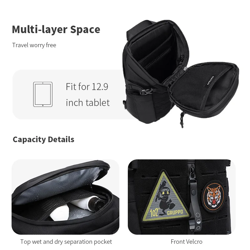 Large Capacity Men Shoulder Bag Waterproof Sling Crossbody Bags for Man Short Trip Messenger Bag Fashion Quality Chest