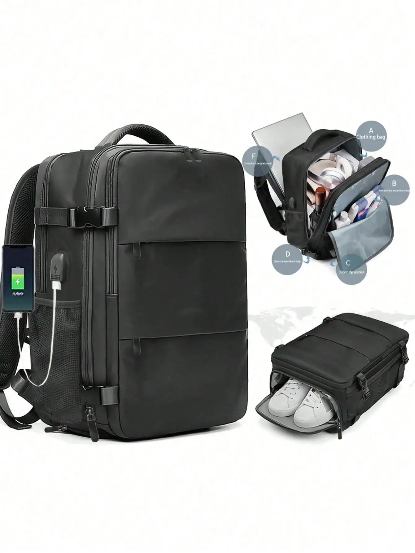 Large Capacity Multifunctional Business Travel Backpack Suitable For Women, Men, White-Collar Workers, Outdoor Travel