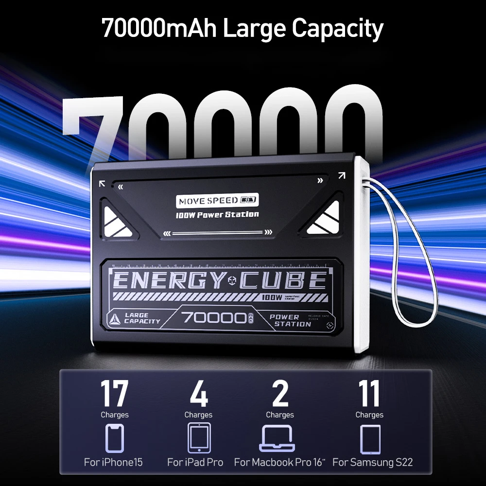 Large Capacity Power Bank 100W Fast Charge External Battery Flashlight Powerbank for Laptop Outdoor Camping Large Capacity Power Bank 100W Fast Charge External Battery Flashlight Powerbank for Laptop Outdoor Camping