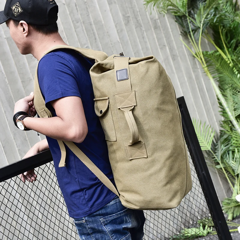 Large Capacity Rucksack Man Travel Bag Mountaineering Backpack Male Luggage Canvas Bucket Shoulder Bags for Boys Men