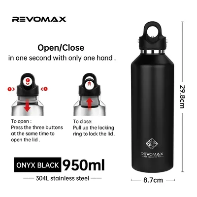 Large Capacity Stainless Steel Thermos Portable Vacuum Flask Insulated Tumbler With No Screw Lid Thermo Bottle 950ml