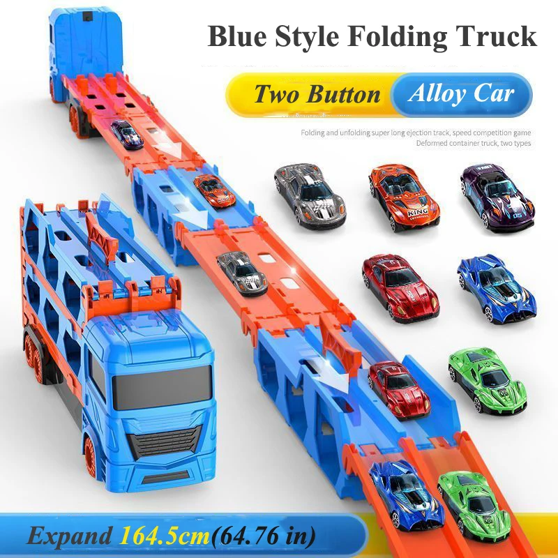 Large Car Transporter Truck Folding Track Racing Vehicle Kids Competitive Games Storage Alloy Car Boy Toy Children Large Car Transporter Truck Folding Track Racing Vehicle Kids Competitive Games Storage Alloy Car Boy Toy Children