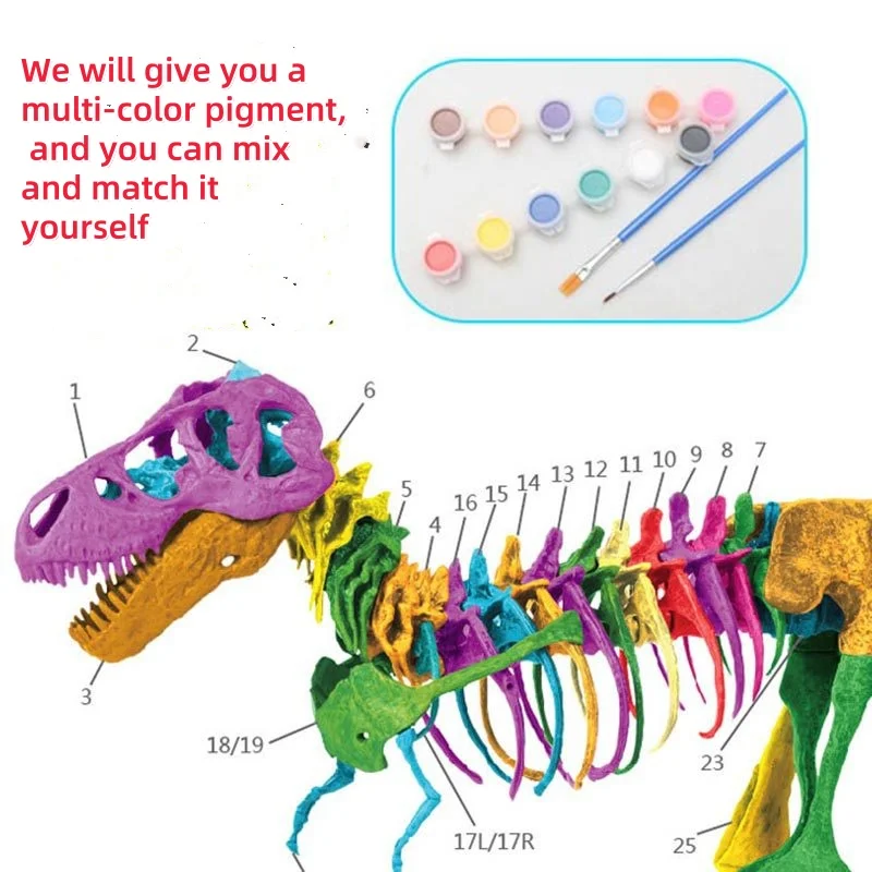 Large DIY Dinosaur Skeleton Toys Ornament Simulation T-Rex Model Jurassi Assembled Skeleton Park Fossilized Dragon for