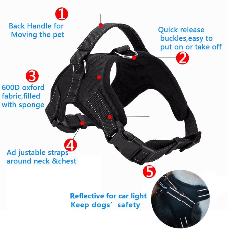 Large Dog Harness Pet Accessories