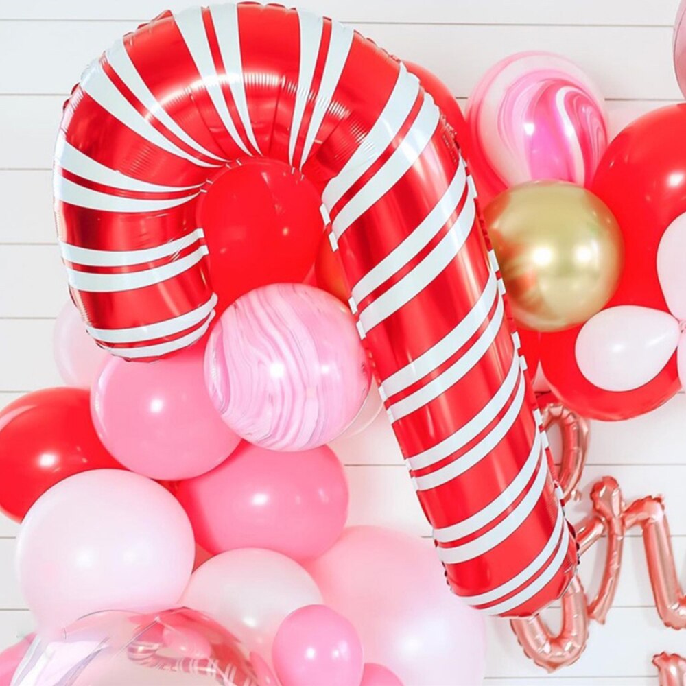 Large Foil Candy Cane Balloons (8pcs)