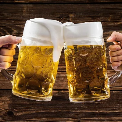 Large Glass 1 Liter Beer Mug
