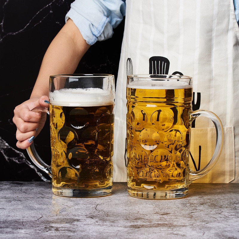 Large Glass 1 Liter Beer Mug