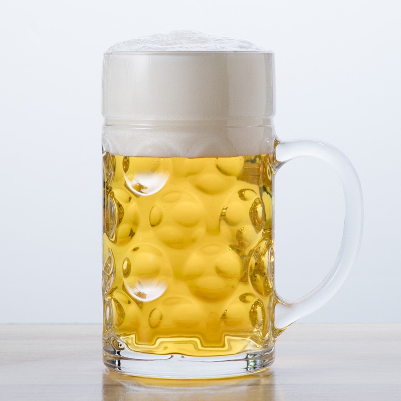Large Glass 1 Liter Beer Mug