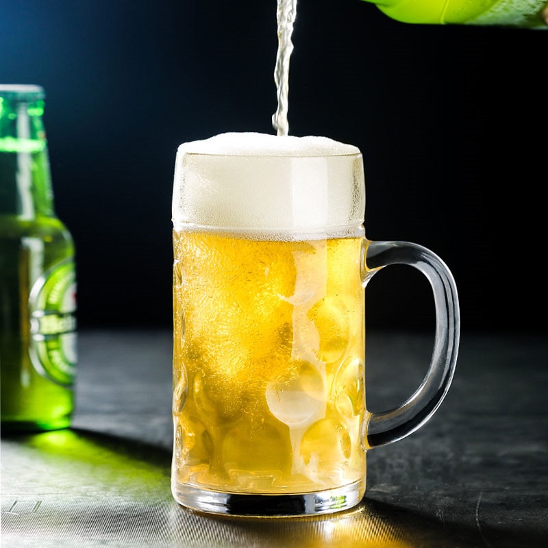 Large Glass 1 Liter Beer Mug