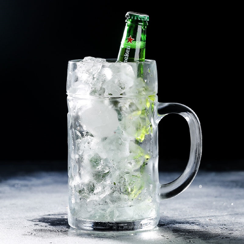 Large Glass 1 Liter Beer Mug