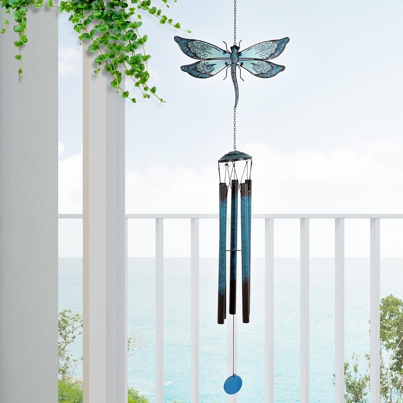 Large Hanging Glass Dragonfly Wind Chime Large Hanging Glass Dragonfly Wind Chime